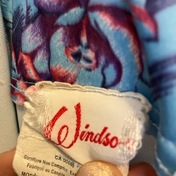 Vintage 1970s Blue Floral Geometric Print Dress | Plus Size | Soft Stretch - Picture 10 of 12